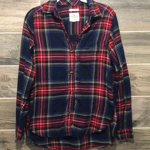 American Eagle Red Boyfriend Fit Flannel